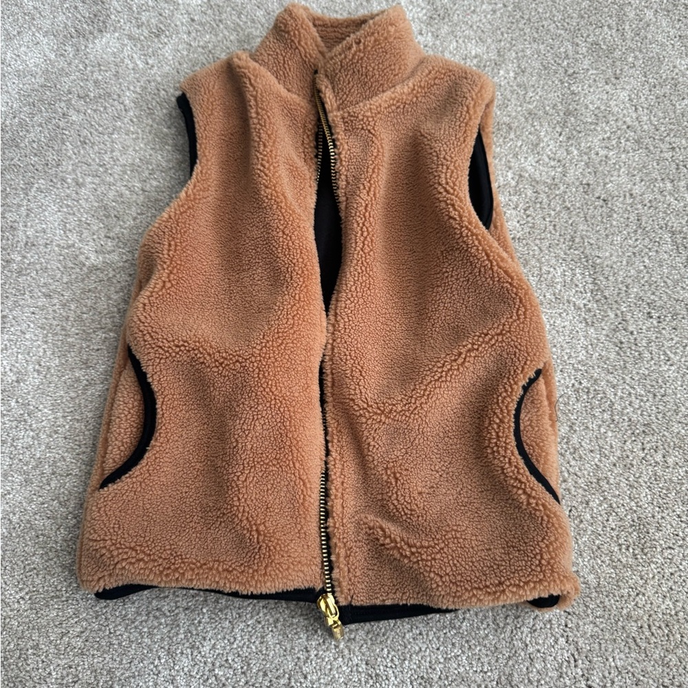 Little Bipsy Brown Vest with High Collar and Plush Material